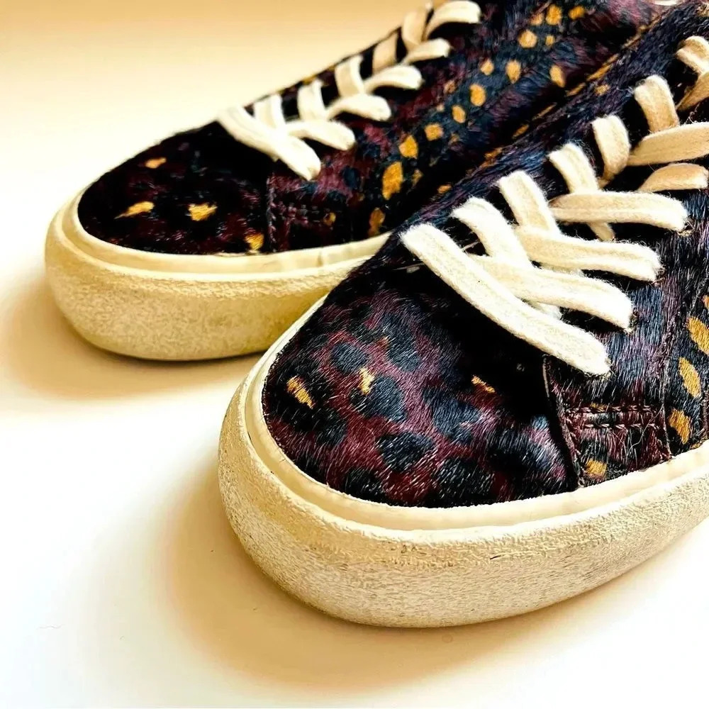 Madewell Sidewalk Low-Top Sneakers in Painted Leopard Colorblock Calf Hair - Picture 8 of 10